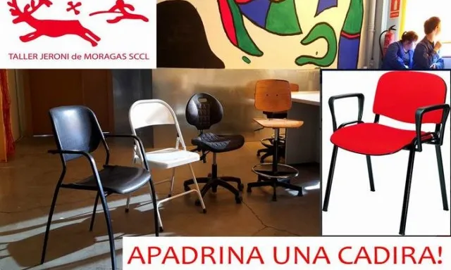 Cartell del projecte "Apadrina una cadira!"