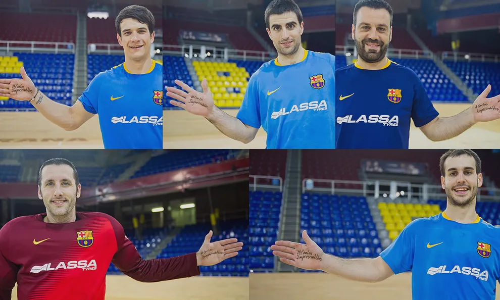 L'equip d'hoquei del FCB es suma a l'iniciativa de 'La Caixa' (Font: conlosimprescindibles.org)