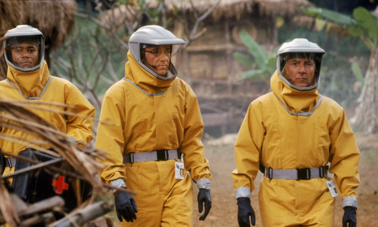 "Outbreak" (1995), alarma per un brot epidèmic causat per un mico.