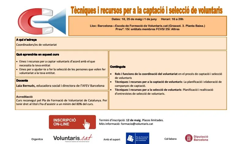 Programa del curs.   Font: FCVS
