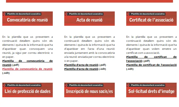 Captura de pantalla del repositori de plantilles