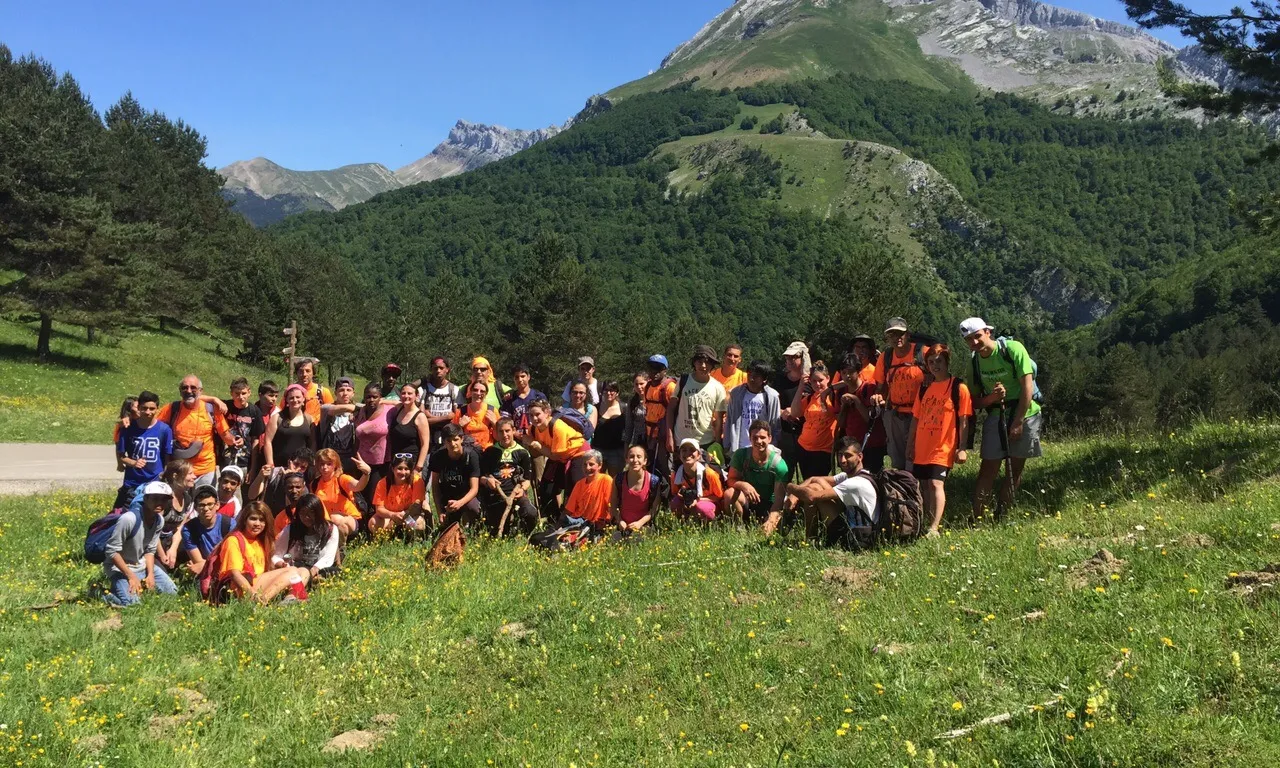 Foto de grup en una de les etapes / Font: Transpirenaica Social i Solidària
