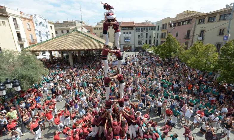 Actuació de la colla castellera Xics de Granollers a la festa major (Font: granollers.cat)