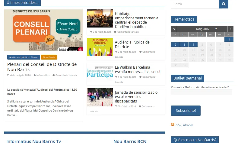 Nou aspecte del portal d'entitats del districte de Nou Barris
