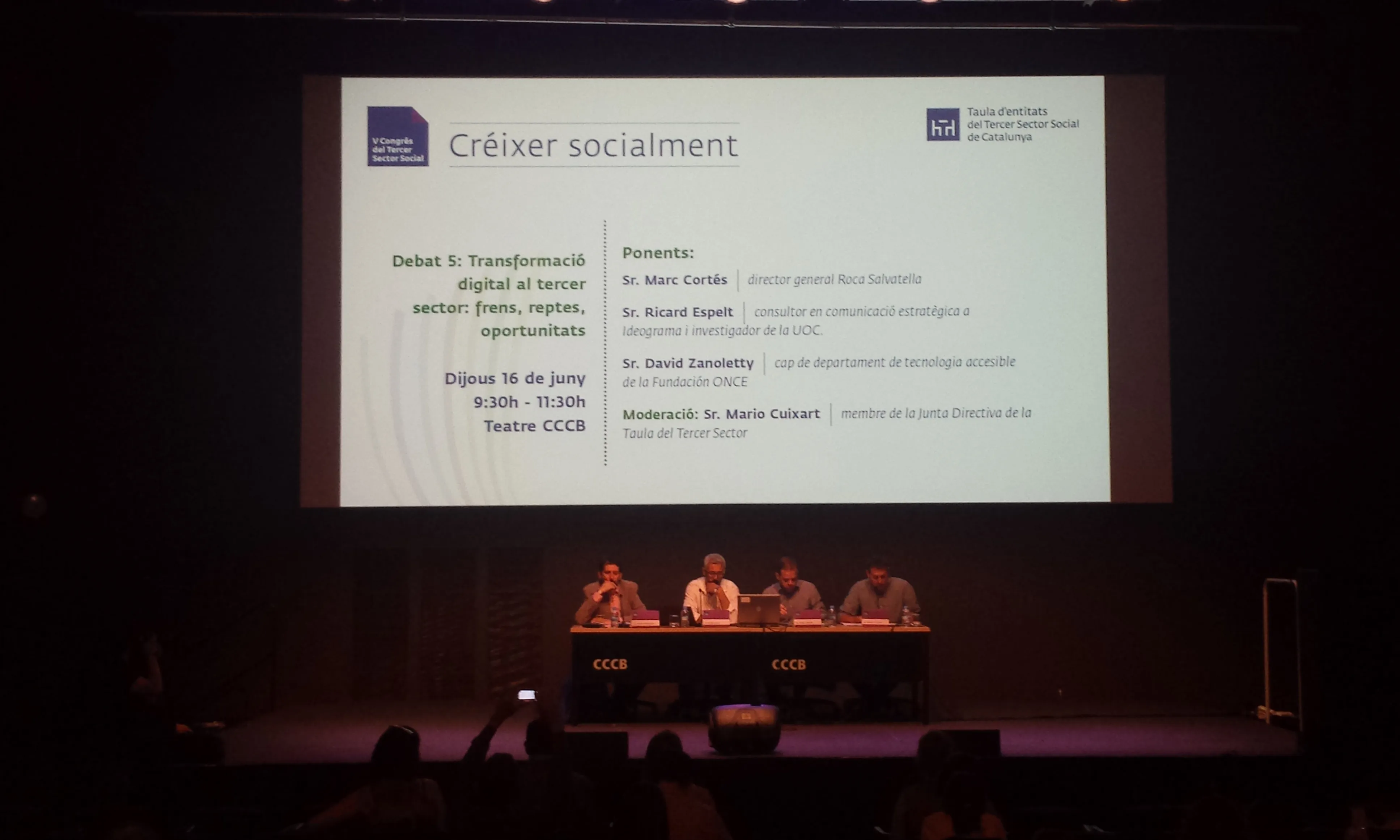Imatge de la Taula Rodona sobre la Transformació digital del Tercer Sector durant el V Congrés del Tercer Sector Social