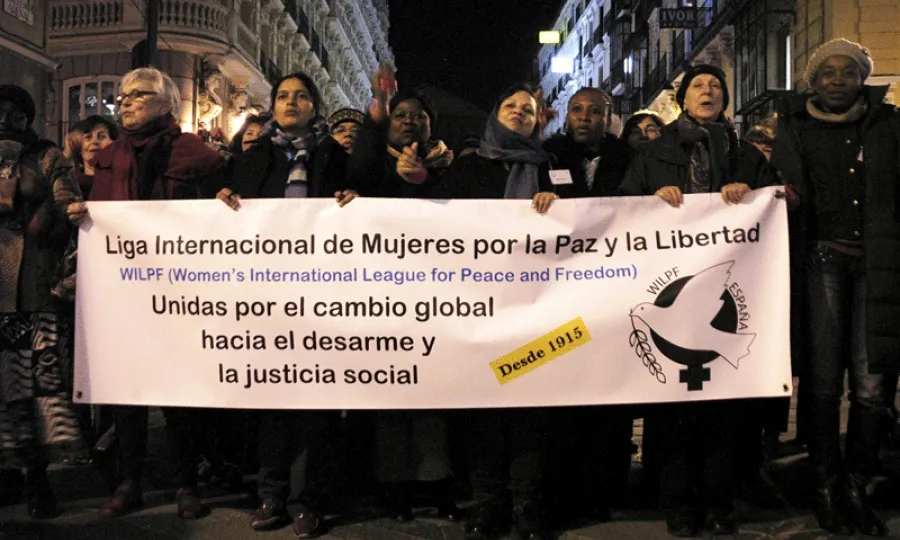 Manifestació de la Lliga Internacional de Dones per la Pau i la Llibertat, guanyadora de l'any 2014. Font: Aipaz.org