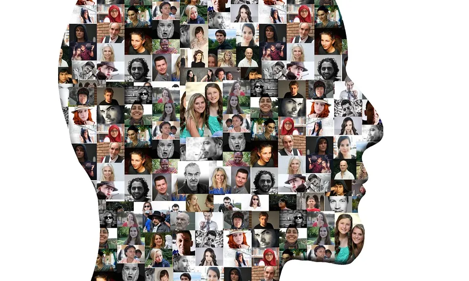 Cara de perfil que inclou molts rostres, exemple de contingut creatiu. Font: Pixabay