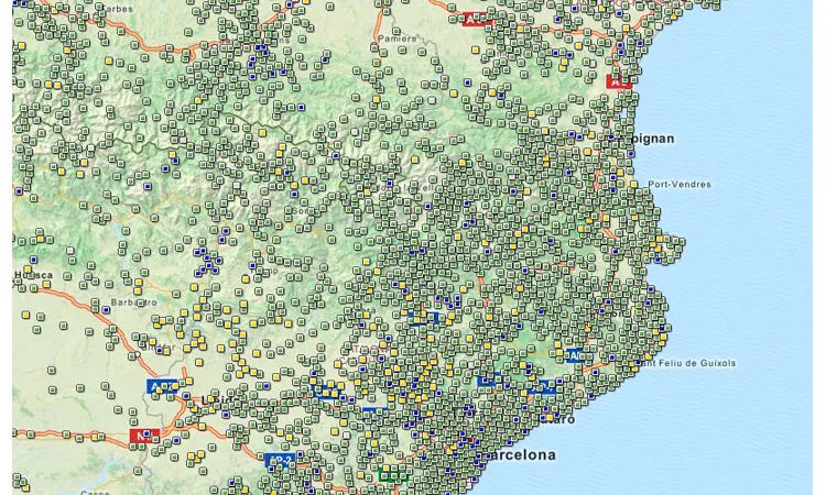 Mapa de "tresors" a Catalunya / Font: LiveCatalunya