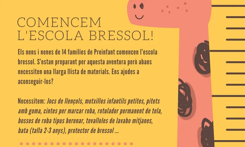 Campanya Comencem L'Escola Bressol.  Font: ABD