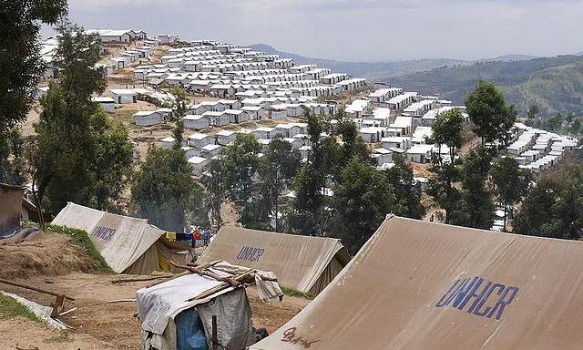 Camp de persones refugiades. Font: Wikimedia