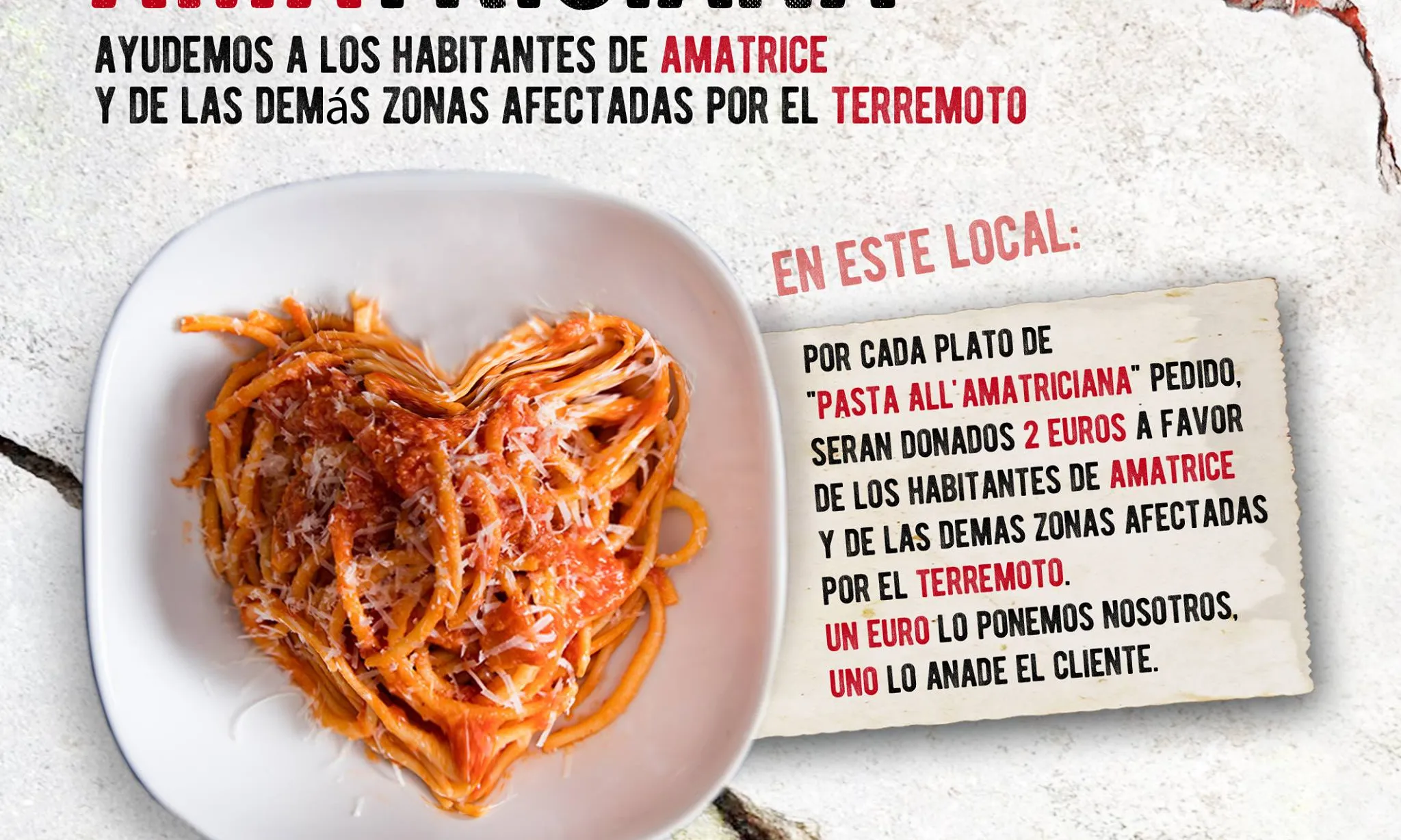 Cartell de la campanya Amatriciana. Font: Facebook