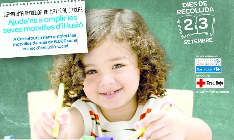 Cartell Tornada a l'Escola Solidària. Font: Creu Roja   
