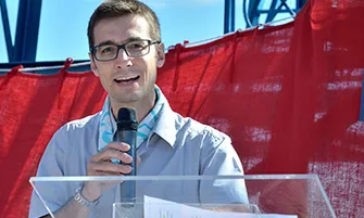 El periodista Carles Prats a la Gran Festa del Cor de 2015. Foto: AACIC.