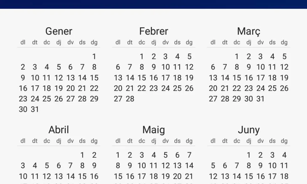 Calendari 2017. Font: elpais.cat