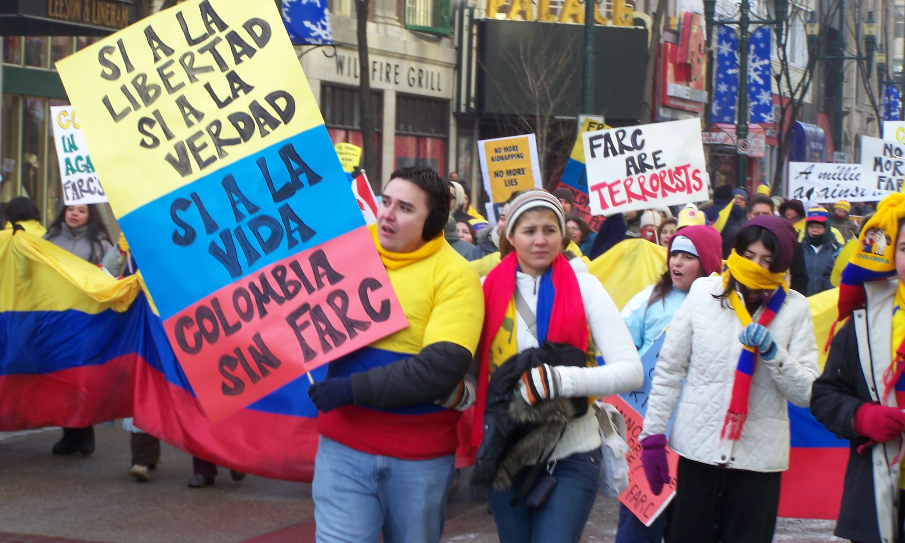 Protesta a Colòmbia en contra de les FARC. Font: Wikimedia