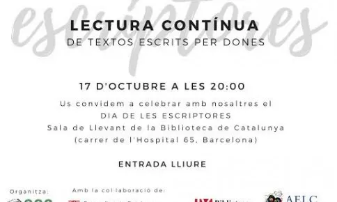 Targeta de difusió del Dia de la Dona Escriptora a la Biblioteca de Catalunya