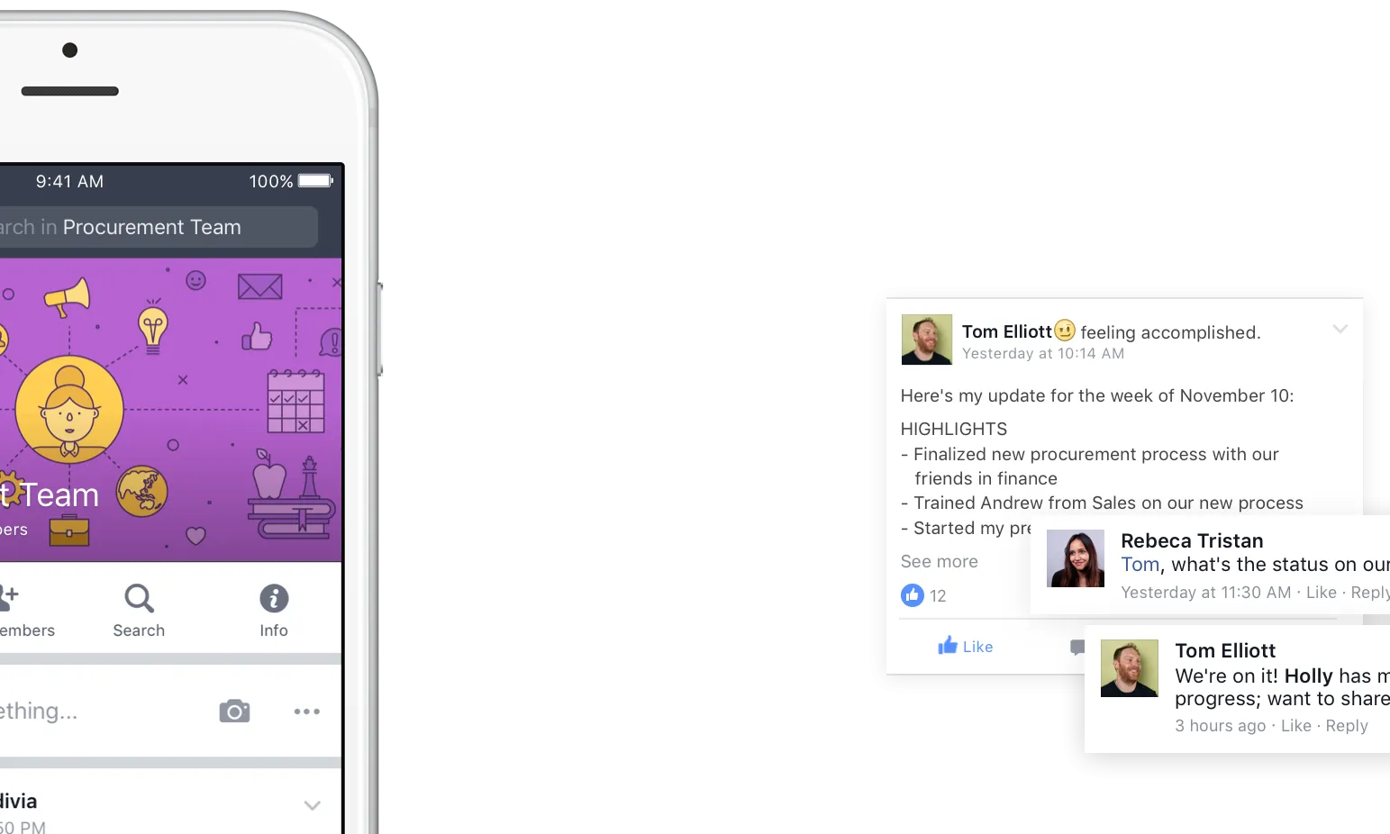 El funcionament de Workplace és idèntic al de Facebook. 