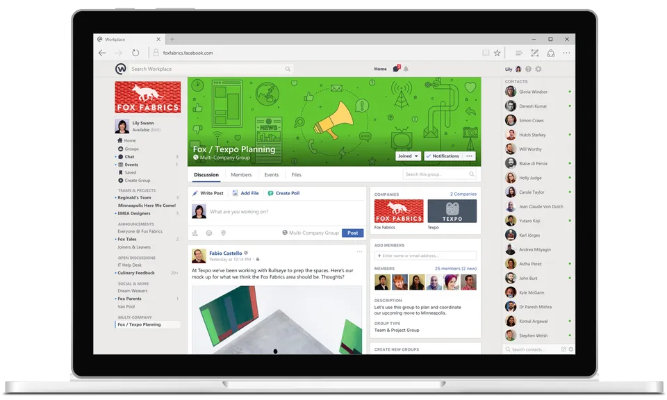 La informació dels membres del teu equip de Workplace, no es relaciona amb els perfils personals de Facebook. 