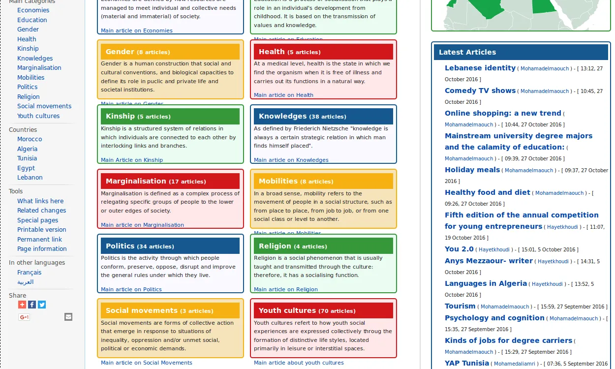 Captura de pantalla de la Shababpedia