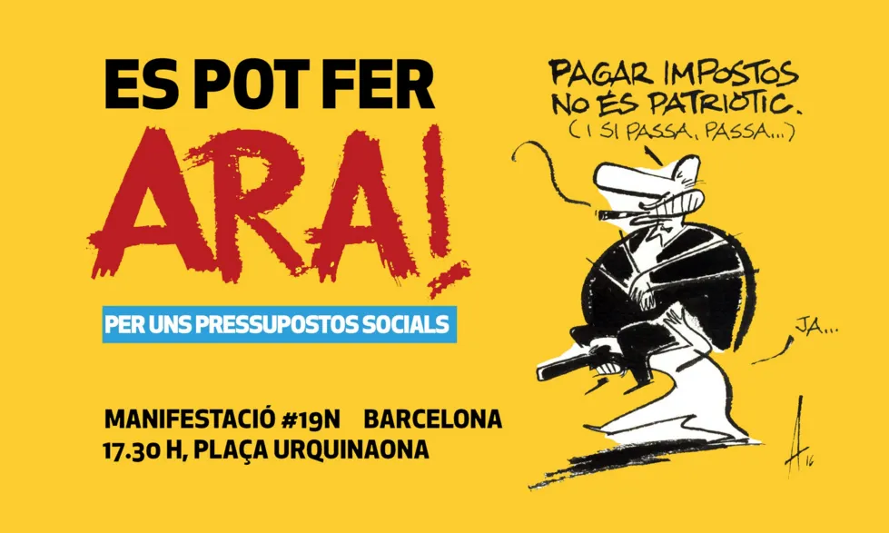 La manifestació pretén exigir l'acció del govern per combatre la situació d’emergència social i pobresa que es viu a Catalunya. (Font: ugt.cat)