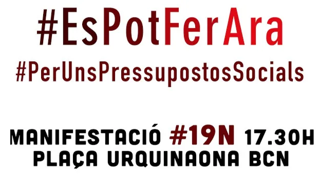 Convocatòria de la manifestació del 19 de novembre (Font: ugt.cat)