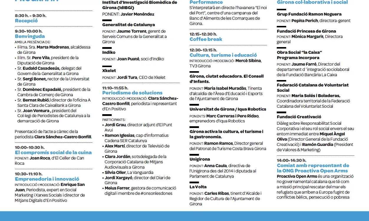 Programa complet de la jornada (Font: lasciudadesdelassoluciones.org/)
