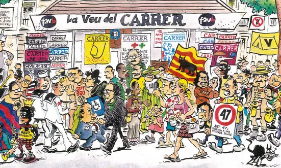 Il·lustració del dibuixant Azagra per la revista