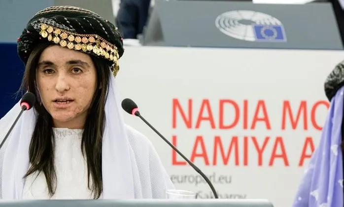 Les dues activistes guanyadores del Premi Sàkharov durant la cerimònia. Font: Parlament Europeu