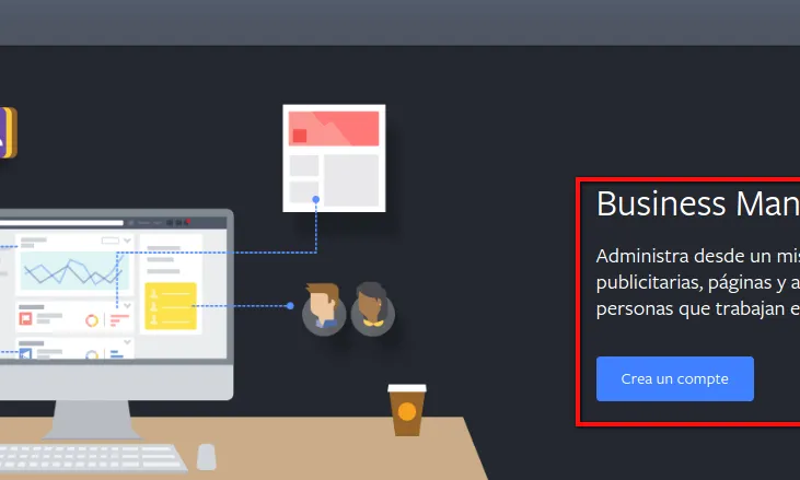 Un cop autenticats, podreu crear el compte de Business Manager de Facebook. 