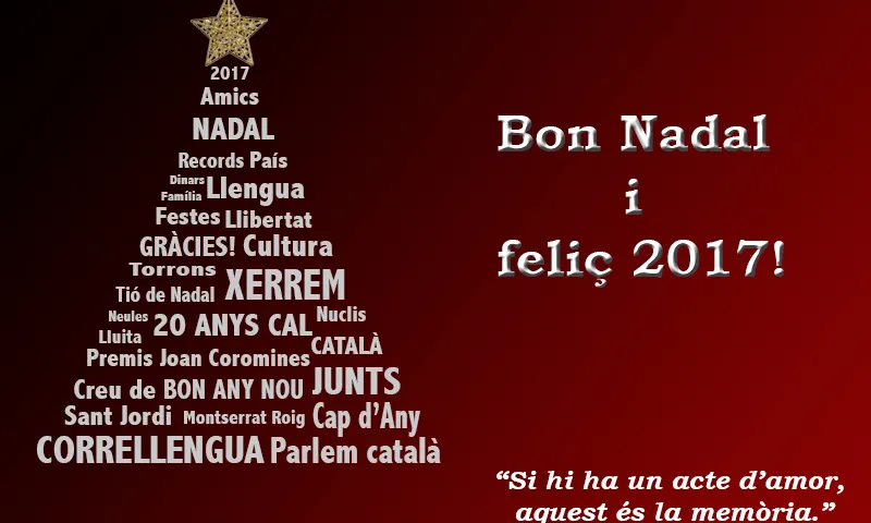 Felicitació de Nadal d'enguany / Foto: CAL