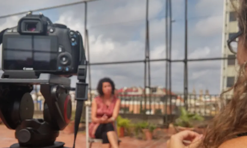 Moment de la gravació del vídeo