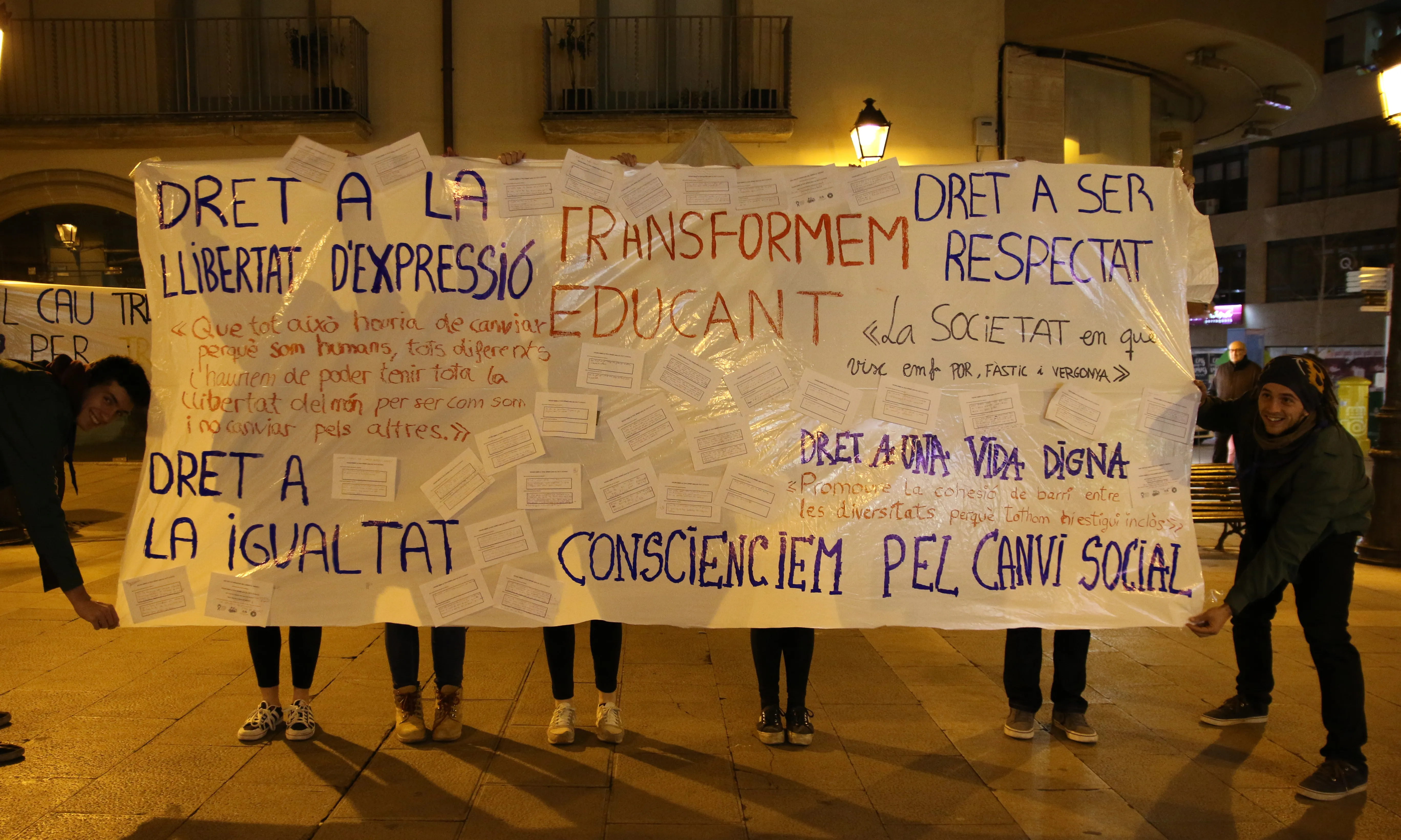 Pancarta del projecte d'ApS "Transformem Manresa" / Foto: AEiG Antoni Gaudí i AEiG Cardenal Lluch