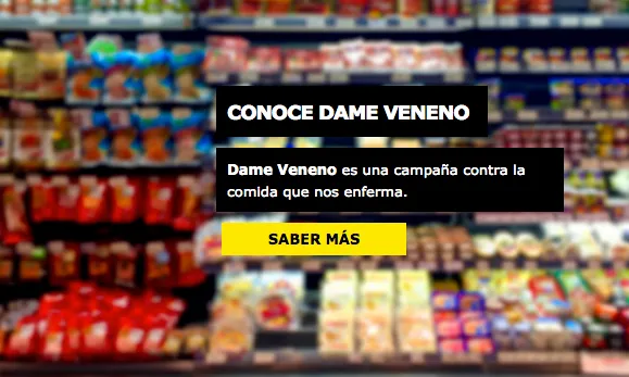 La campanya #DameVeneno demana que les administracions regulin la indústria alimentària. Font: Veterinaris Sense Fronteres (VSF)