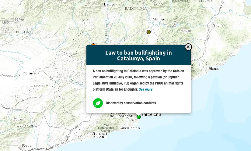 Problemes com el maltractament animal de les curses de braus a Catalunya, surten reflectides. 