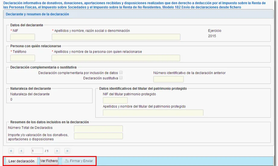 Imatge model 182. Font: Agència Tributària