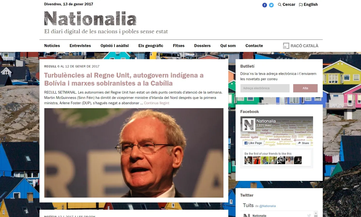 Nationalia, el diari digital de les nacions i els pobles sense Estat. Font: Nationalia