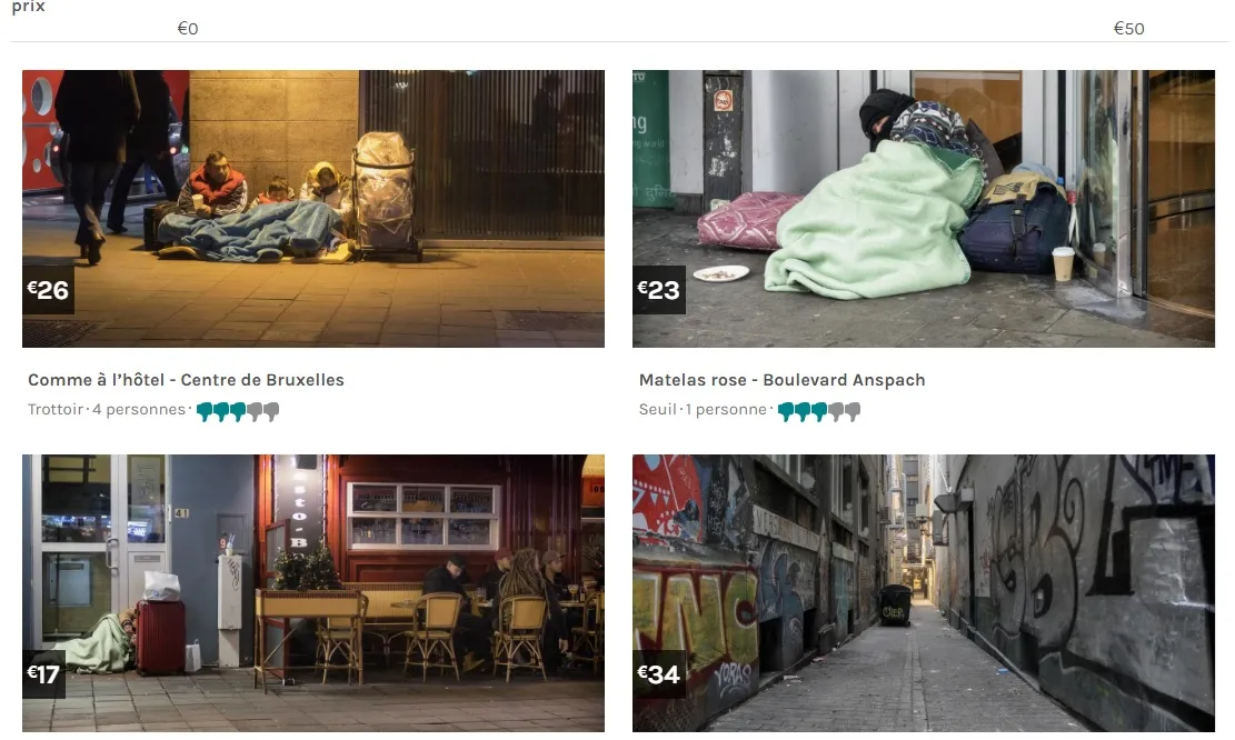 Algunes de les opcions que dóna la plataforma. Font: Notfairbnb.be
