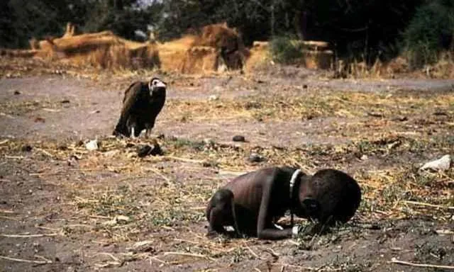 Fotografia guanyadora del Premi Pulitzer l'any 1994, per Kevin Carter. Font: mariadolorestorres.blogspot.com