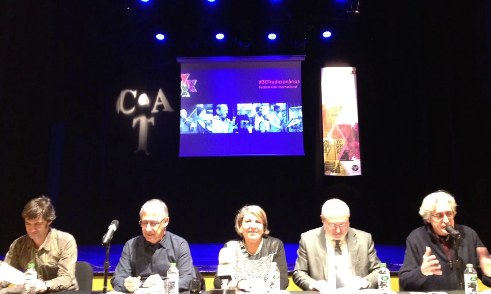 D'esquerra a dreta: Quim Soler; Carles Sala; Marta Duñach; Lluís Puig i Jordi Fàbregas (Foto: Marta Rius).
