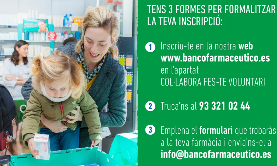 Les persones voluntàries seran les encarregades d'animar els ciutadans a comprar algun medicament del llistat (Font: Banc Farmacèutic)