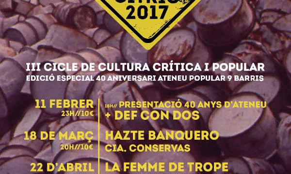 Cartell amb la programació del III Cicle de cultura crítica i popular