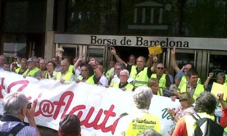 Iaioflautes ha ocupat edificis com la Borsa de Barcelona. Font: Iaioflautes 
