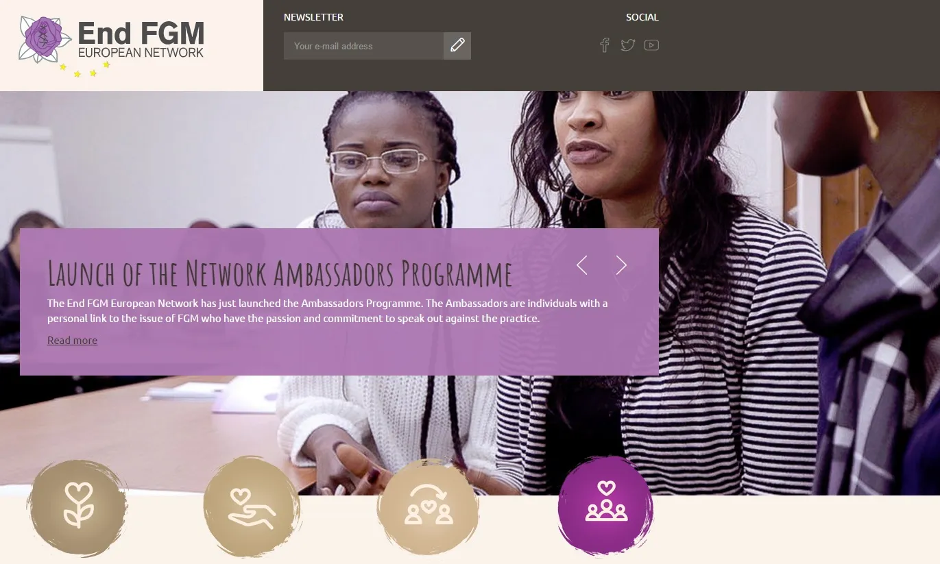 Pàgina web d'End FGM. Font: End FGM