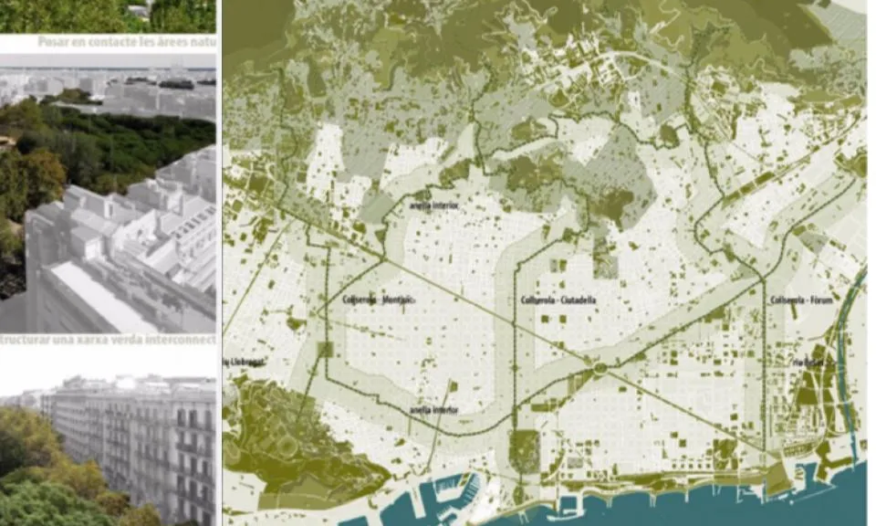 Un dels projectes identificats al mapa és el Pla del Verd i la Biodiversitat de la ciutat de Barcelona (imatge: efuf2017.amb.cat)