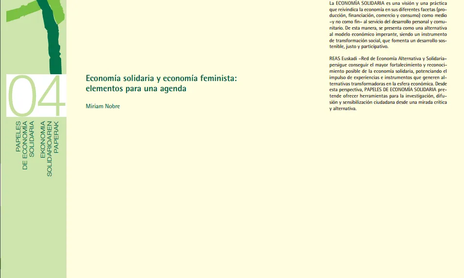 Portada de l'estudi “Economia solidària i economia feminista: Elements per a una agenda”. Font: Marxa Mundial de les Dones