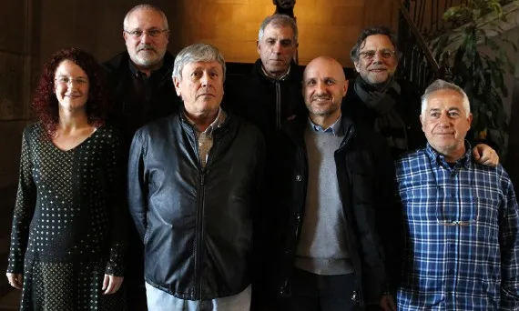 Joan Font (dreta), amb representants del SCIC, el departament de Cultura, l'SGAE i La Xarxa (font: Joan Font)
