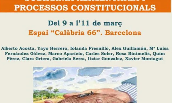 XV Jornades de Consum Crític: Sobirania alimentària i processos constitucionals. Font: Xarxa de Consum Solidari