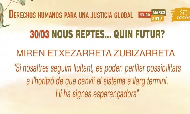 Cartell de l'acte de clausura del curs anual de Drets Humans. Font: IDHC