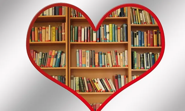 Llibres dins un cor. Autor: geralt a Pixabay