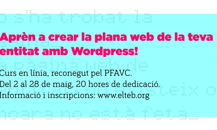 Curs: Crea la plana web de la teva entitat amb WordPress